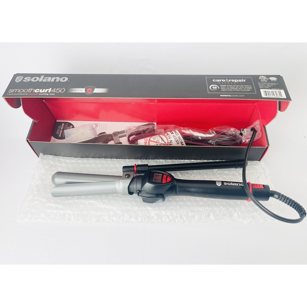Solano SmoothCurl 450 1" Digital ,Precise Heat,Professional Curling Iron Marcel